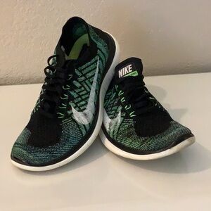 Nike Black and Green Athletic Shoes